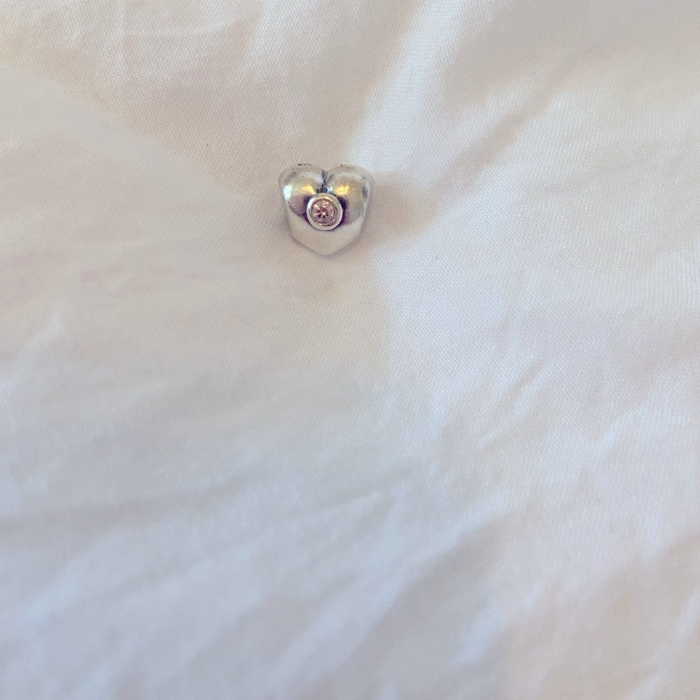 Authentic Pandora HEART with PINK CZ Charm/Bead 925 ALE Silver #790134PCZ
